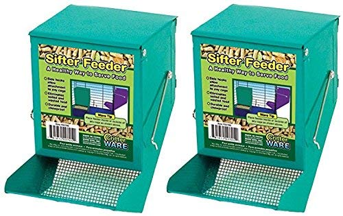 (2 Pack) Ware Manufacturing 5-Inch Sifter Pet Feeder with Lid (Assorted Colors) - PawsPlanet Australia