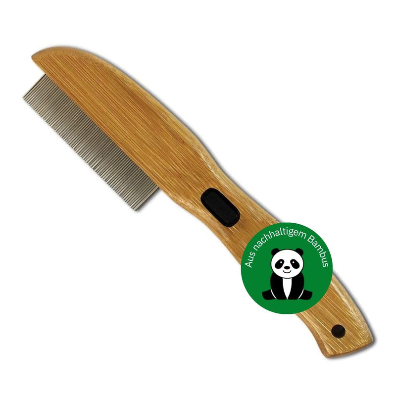 Alcott Bamboo Groom Flea Comb with 77 Rotating Pins for Pets - PawsPlanet Australia