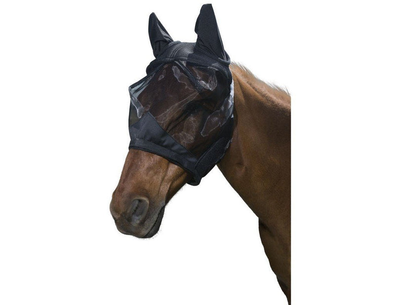 Tough 1 Deluxe Comfort Mesh Fly Mask Horse Black - PawsPlanet Australia