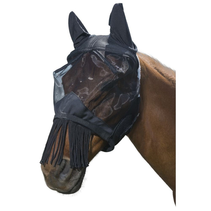 Tough 1 Deluxe Comfort String Nose Fly Mask Black - PawsPlanet Australia