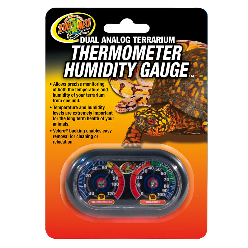Zoo Med (2 Pack) Economy Analog Dual Thermometer and Humidity Gauge - PawsPlanet Australia