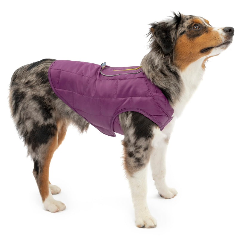 Kurgo Loft Dog Jacket - Reversible Cozy Coat for Outdoor Adventures - Water Resistant - Athletic Fit - Machine Washable Fabric - Reflective Dog Gear - X-Small - Deep Violet Extra Small Deep Violet/Charcoal - PawsPlanet Australia