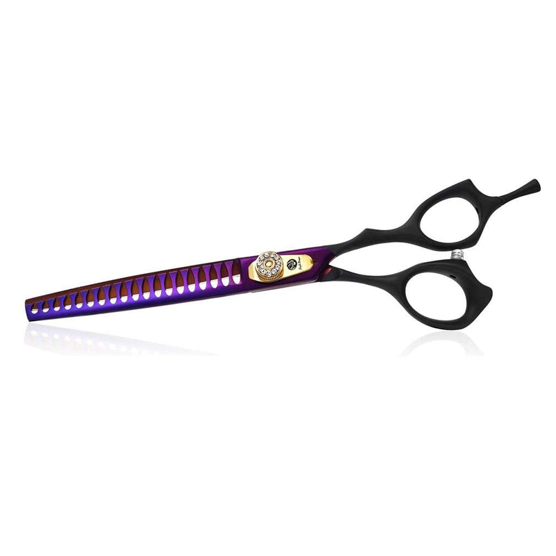 Purple Dragon Professional 7.0/8.0 inch Pet Grooming Hair Cutting Scissor and 6.75/8.0 inch Dog Chunker Shear - Japan 440C Stainless Steel for Pet Groomer or Family DIY Use (Chunker Scissor) Chunker scissor - PawsPlanet Australia