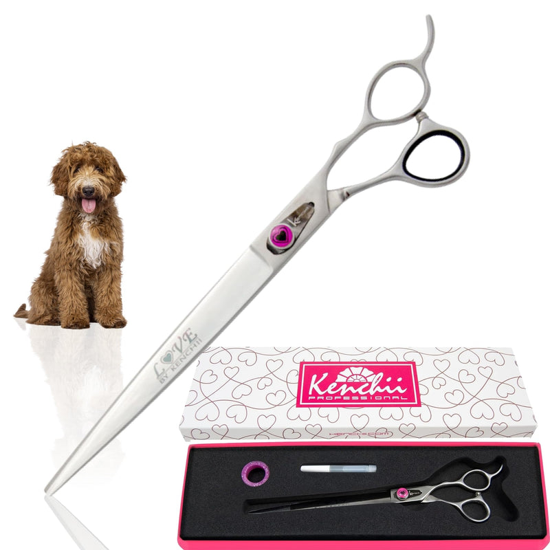 Kenchii Love Dog Grooming Scissors, 9 Inch Straight Shears, Dog Scissors for Grooming, Professional Pet Grooming Scissors, Heavy Duty, Durable and Sharp 9.0" Straight - PawsPlanet Australia