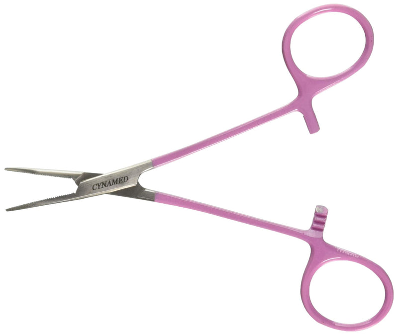Cynamed Pet Hair Puller and Tick Removing Curved Forceps with Serrated Jaws for Cats, Dogs and More 5.5" Hot Pink - PawsPlanet Australia