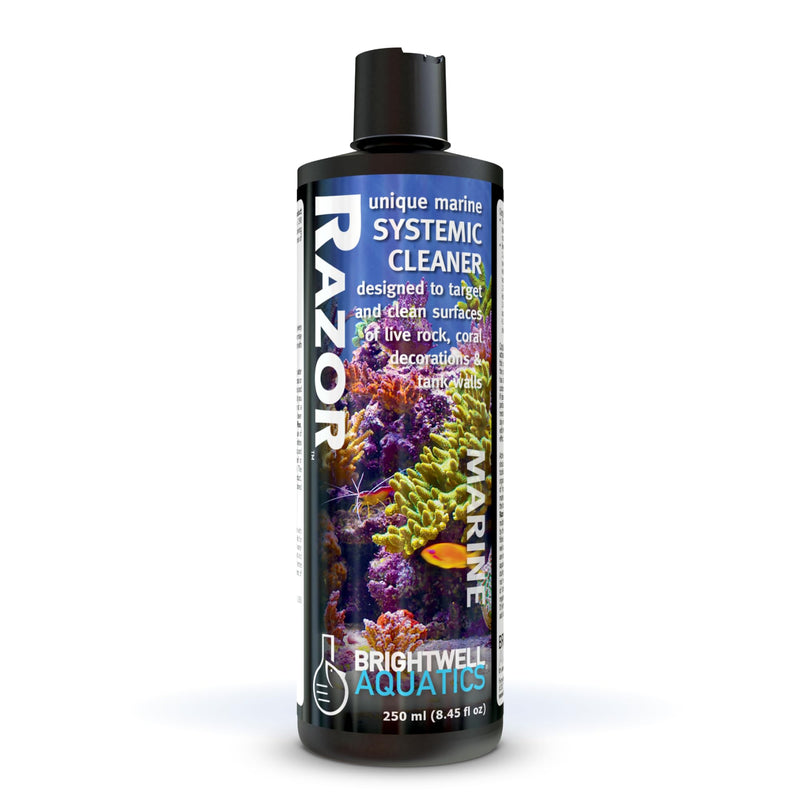 Brightwell Aquatics - Razor Marine - Unique Systemic Fish Tank Cleaner for Marine Aquariums - Aquarium Water Treatments, 8.45 fl oz 250-ml