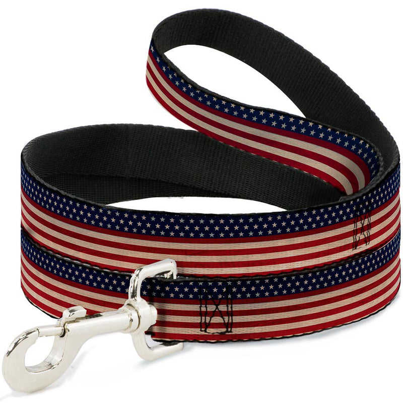 Dog Leash American Flag Stripe 6 Feet Long 0.5 Inch Wide 6 Feet Long - 1/2" Wide - PawsPlanet Australia