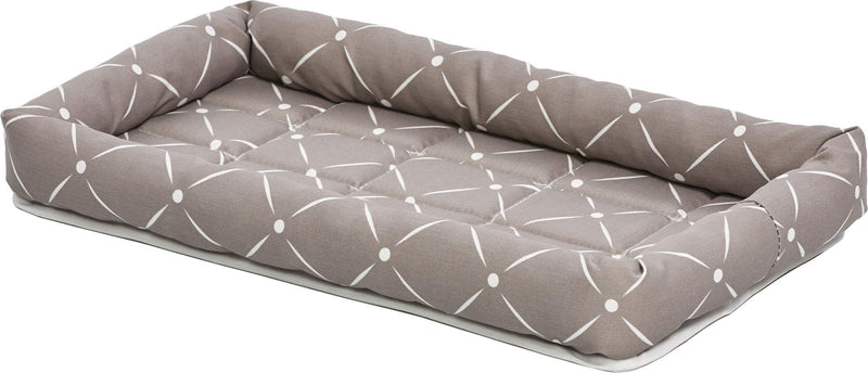MidWest Homes for Pets 40236-MRD Quiet Time Couture Ashton Bolster Pet Bed, Intermediate Dog/36, Mushroom, Mushroom & White Diamond Pattern, 36-Inch 36 inches - PawsPlanet Australia