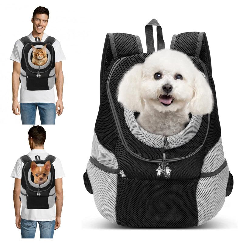 Dog Backpack Carrier Cat Carrier Pet Travel Carriers for Small Dogs and Cats Pet Travel Backpack L Black - PawsPlanet Australia