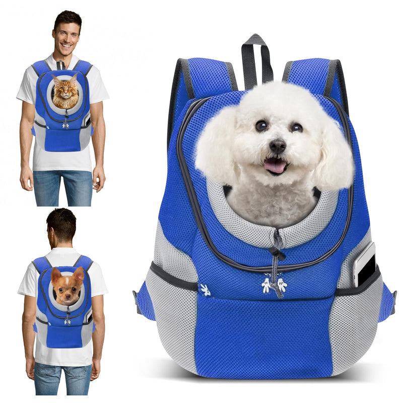 Dog Backpack Carrier Cat Carrier Pet Travel Carriers for Small Dogs and Cats Pet Travel Backpack XL Blue - PawsPlanet Australia