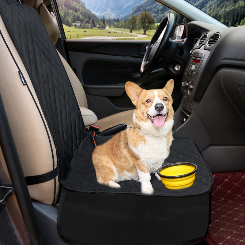 JOYELF Dog Front Seat Cover for Cars Seat Cover for Dogs Waterproof & Scratch Proof & Nonslip Backing with Adjustable Pet Car Seats Safety Belts and Travel Pet Bowl as Gifts
