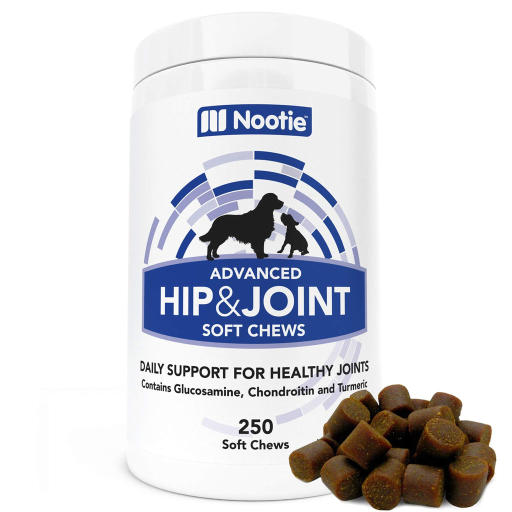 Nootie Glucosamine for Dogs - Hip and Joint Soft Chews Supplement for Dogs - Daily Dog MSM Chondroitin Chews with Turmeric - Joint Care Vitamins for All Breeds and Sizes 250 Count