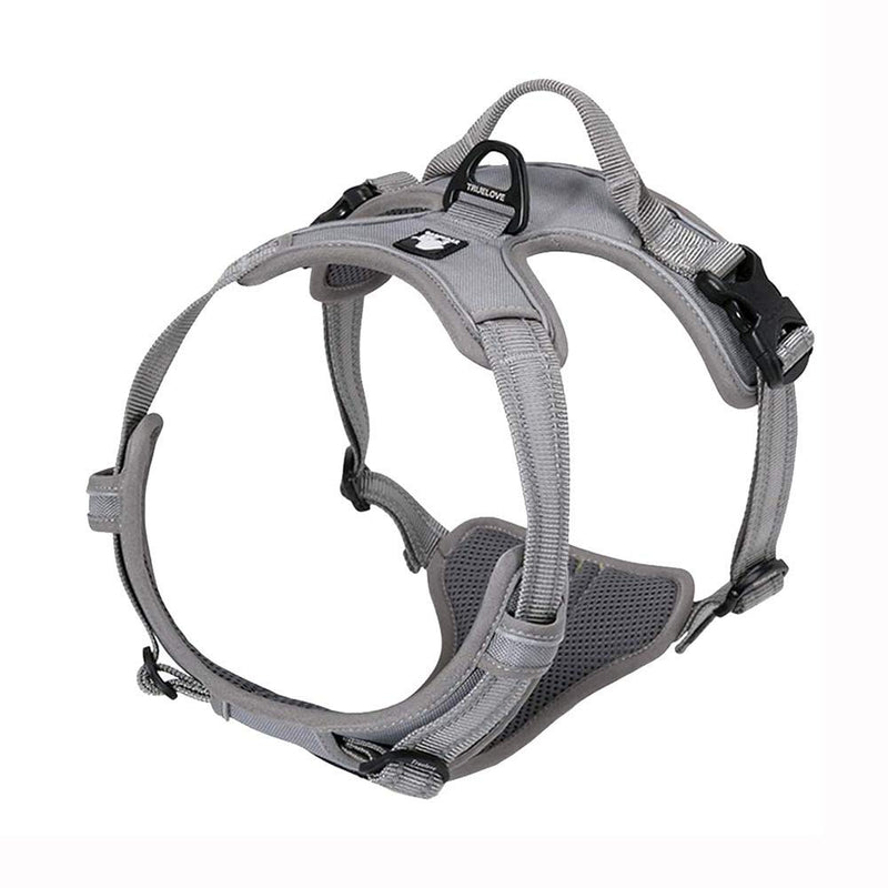 TRUE LOVE Adjustable No-Pull Dog Harness Reflective Pup Vest Harnesses Comfortable Control Brilliant Colors Truelove TLH5651(Gray,L) L Gray - PawsPlanet Australia
