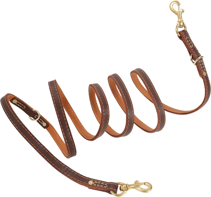 Durable Multi Function 8ft Dog Leash, Genuine Leather Leash Hands Free Leash Dog Training Leash for Small, Medium and Dogs - PawsPlanet Australia