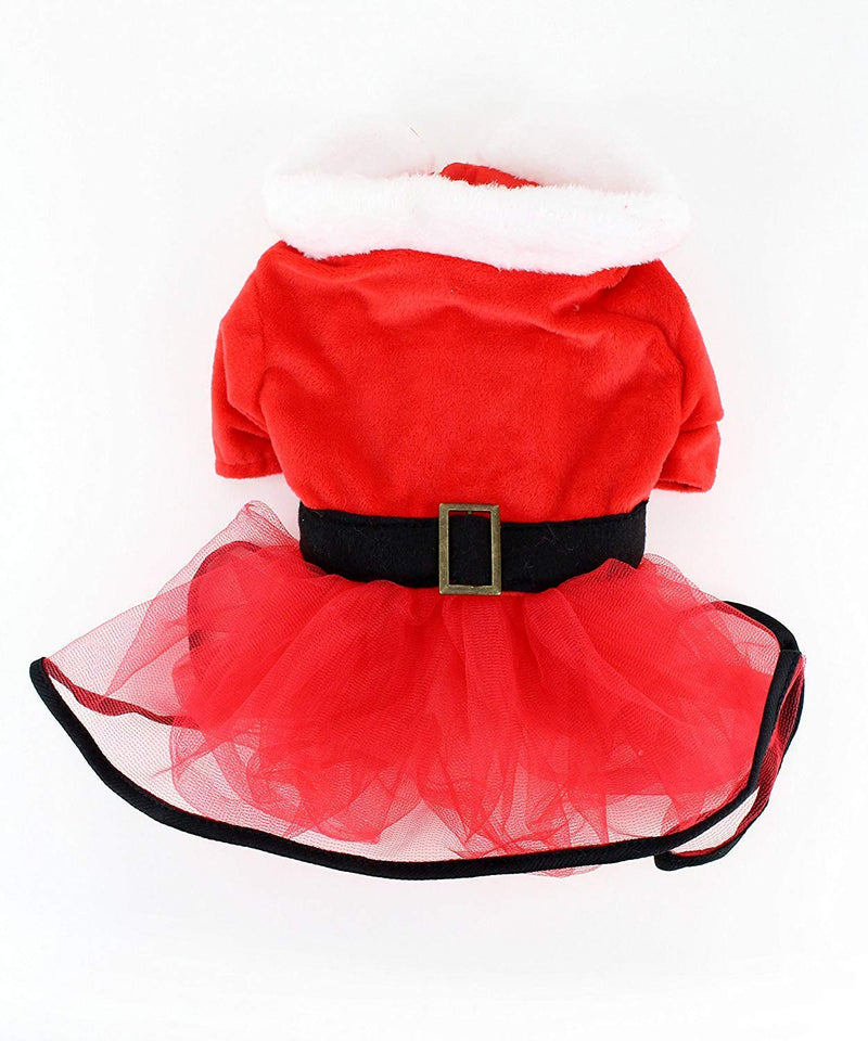 Midlee Mrs. Claus Santa Tutu Dog Dress (X-Large) X-Large