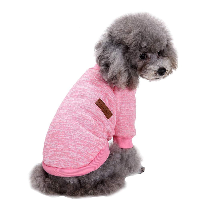Jecikelon Dog Clothes Dogs Sweater Soft Puppies Clothing Winter Puppy Sweaters Warm Outfit for Dogs Small XXS XS Cat Apparel (Pink, M) Medium Pink - PawsPlanet Australia