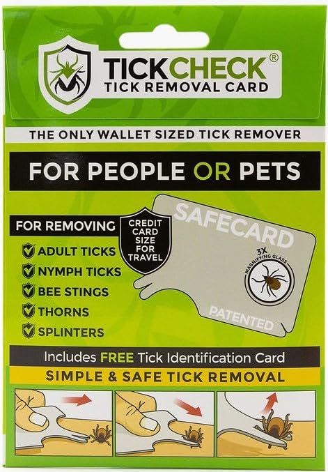 Tick Remover Card - Wallet Sized Tick Removal Tool with Free Tick ID Card & Testing Information - for People, Dogs, Cats (1 Pack) 1 - PawsPlanet Australia