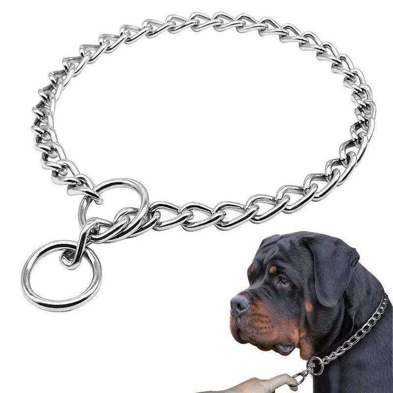 Freezx Dog Choke Collar Slip P Chain,Heavy Duty Metal Training Choke Collars, Adjustable Weather Proof Alloy Steel Chains for Small Medium Large Dogs Silver L Length: 22” (suitable for dog's neck 18") - PawsPlanet Australia