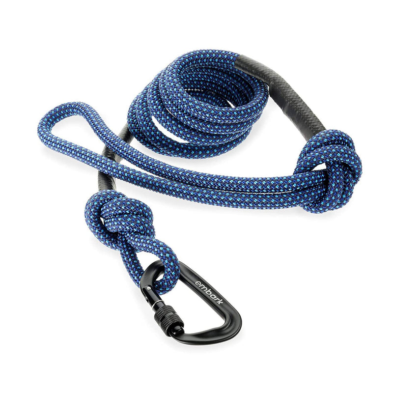 Embark Adventure Pro Leash with Mountain Climbing Rope and Carabiner. Unmatched Strength & Durability, 6ft, Colourful, and Sturdy Nylon Dog leashes for Small, Medium, Large Breed Dogs Navy Blue - PawsPlanet Australia