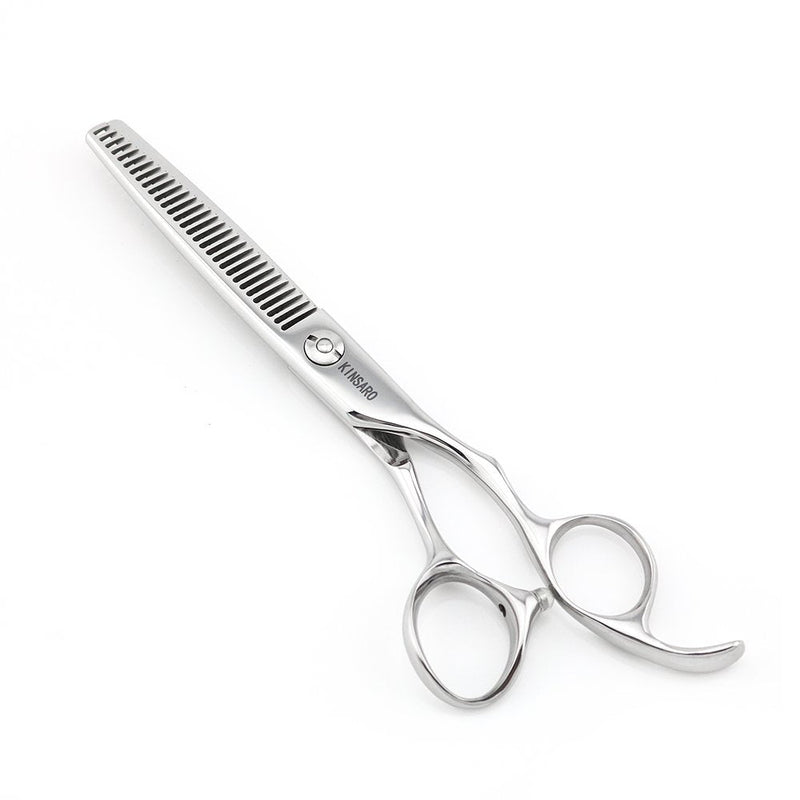 6" Barber Hair Scissors Hair Thinning Shears Professional Hair Thinning Scissors 30 Teeth 440C Silvery Convex Edge KINSARO for Hairdresser Barbershop or Home Use 6" Thinning