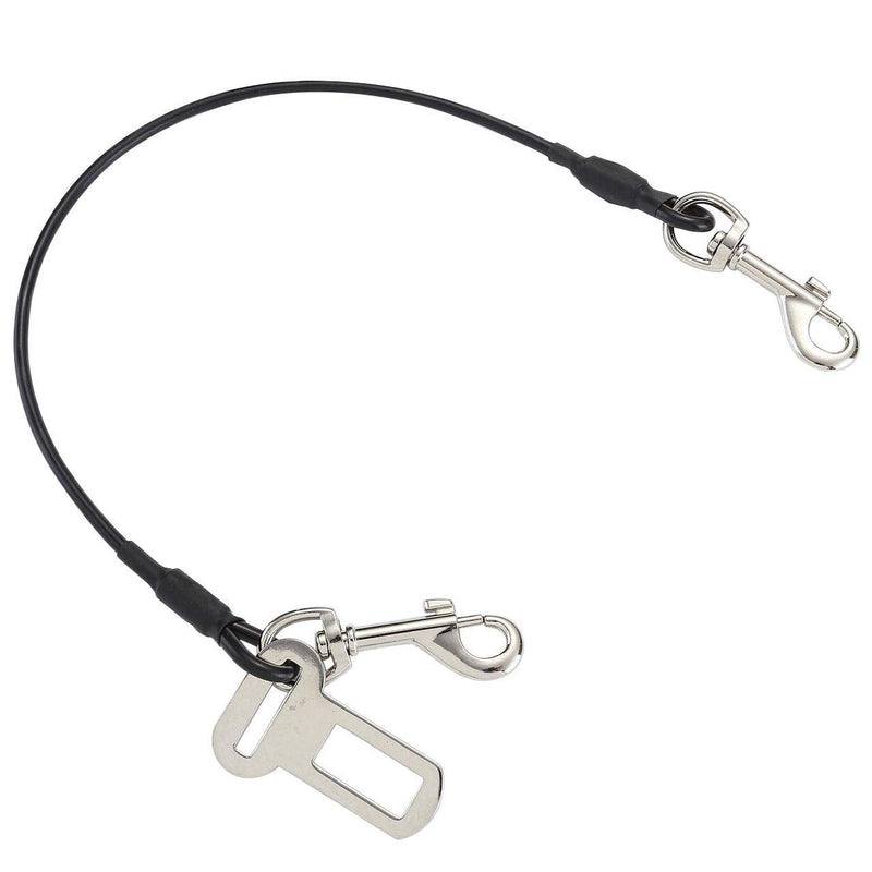 Mogoko Chew Proof Dog Car Seatbelt Safety Restraint Pet No-Chew Tether Cable Stainless Steel Dog Leash Puppy Vehicle Seat Belt Strap with Double Clip and Latch Attachment (S Size,24 inch) 24.0 inch - PawsPlanet Australia