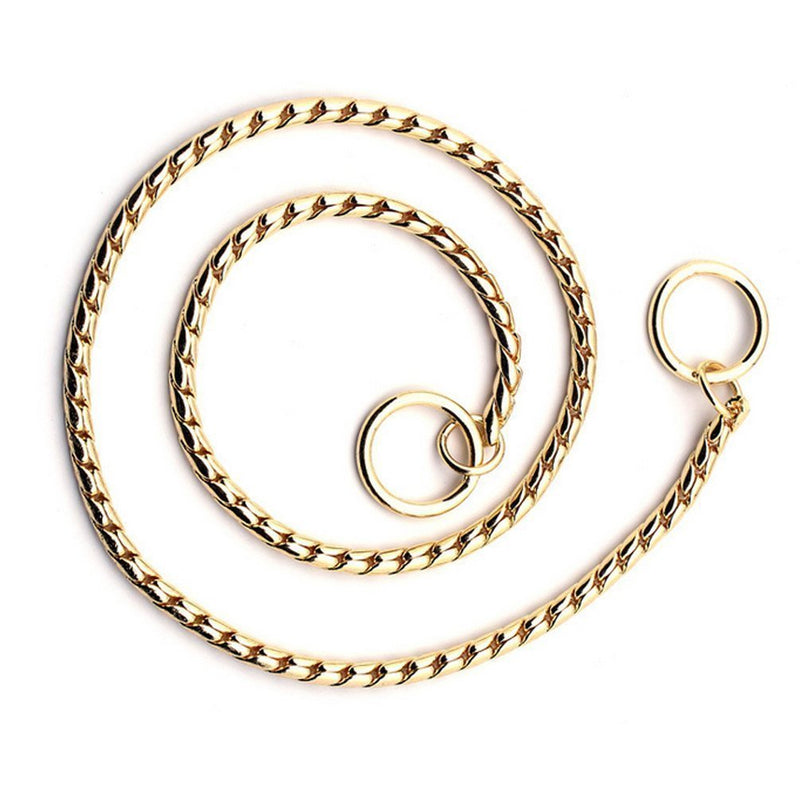 SGODA Gold Dog Chain Collar Choke Pet Training Snake Collar with Heavy Links, 20 in, 3.5 mm Length 20" 4mm - PawsPlanet Australia
