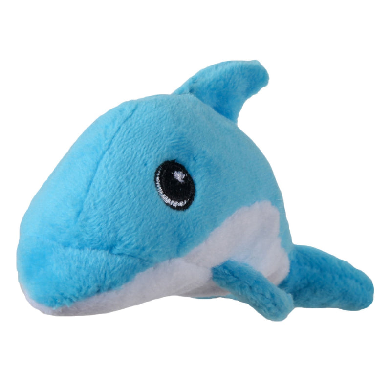 Snuggle Puppy Tender-Tuffs Tiny - Tough Plush Dog Toys for Puppies and Small Breeds - Stuffed Blue Dolphin with Puncture Resistant Squeaker - PawsPlanet Australia