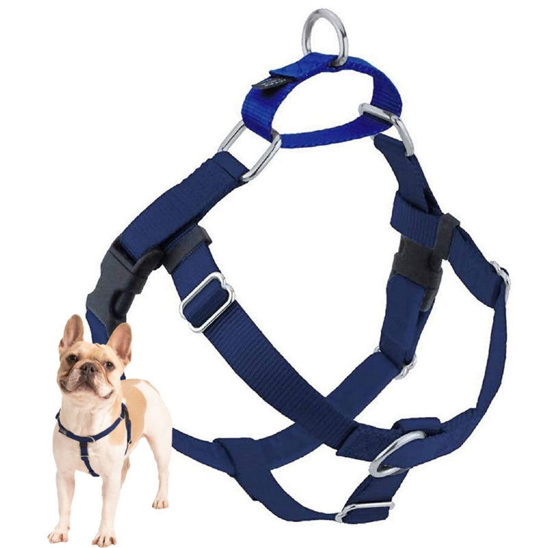 2 Hounds Design Freedom No Pull Dog Harness, Adjustable Harness, Easy Walking & Comfortable Control, Fits Small, Medium & Large Dogs, Solid Colors, Made in USA, 1" MD, Navy 1" MD (Chest 24" - 28")