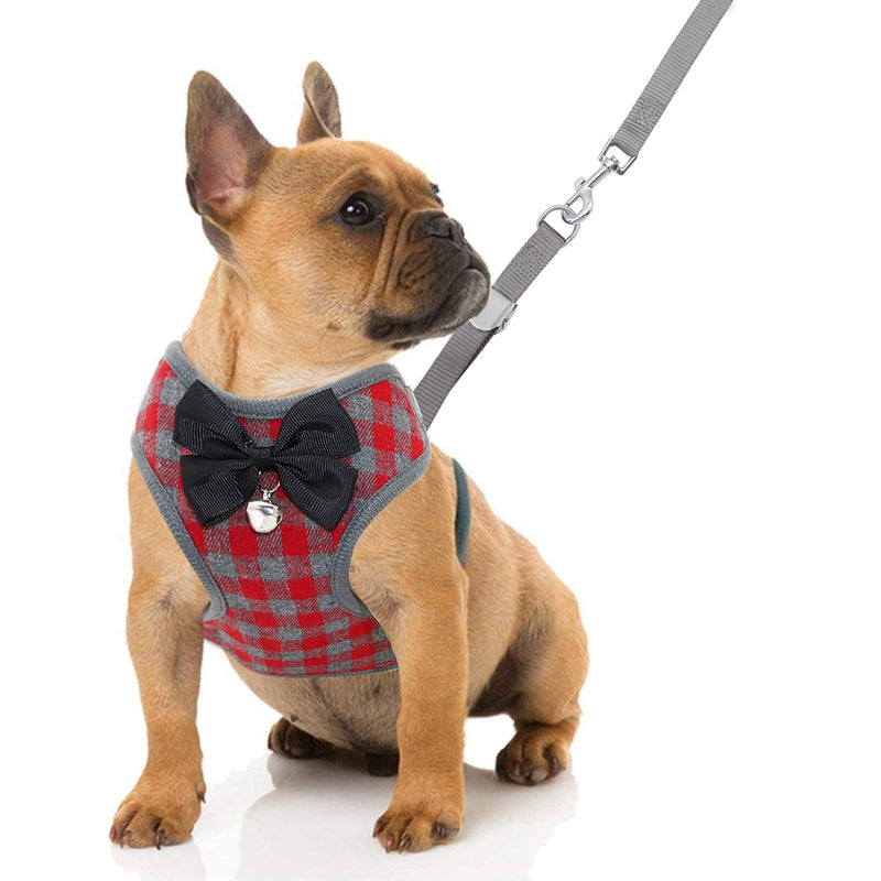 Rypet Small Dog Harness and Leash Set - No Pull Pet Harness with Soft Mesh Nylon Vest for Small Dogs and Cats Red L Large (15-25 lbs) - PawsPlanet Australia
