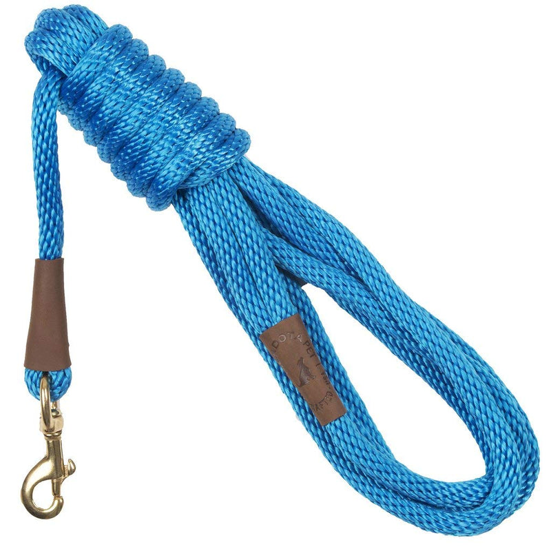 Mendota Pet Long Snap Leash - Dog Training Lead - Made in The USA 1/2 in x 15 ft Blue - PawsPlanet Australia