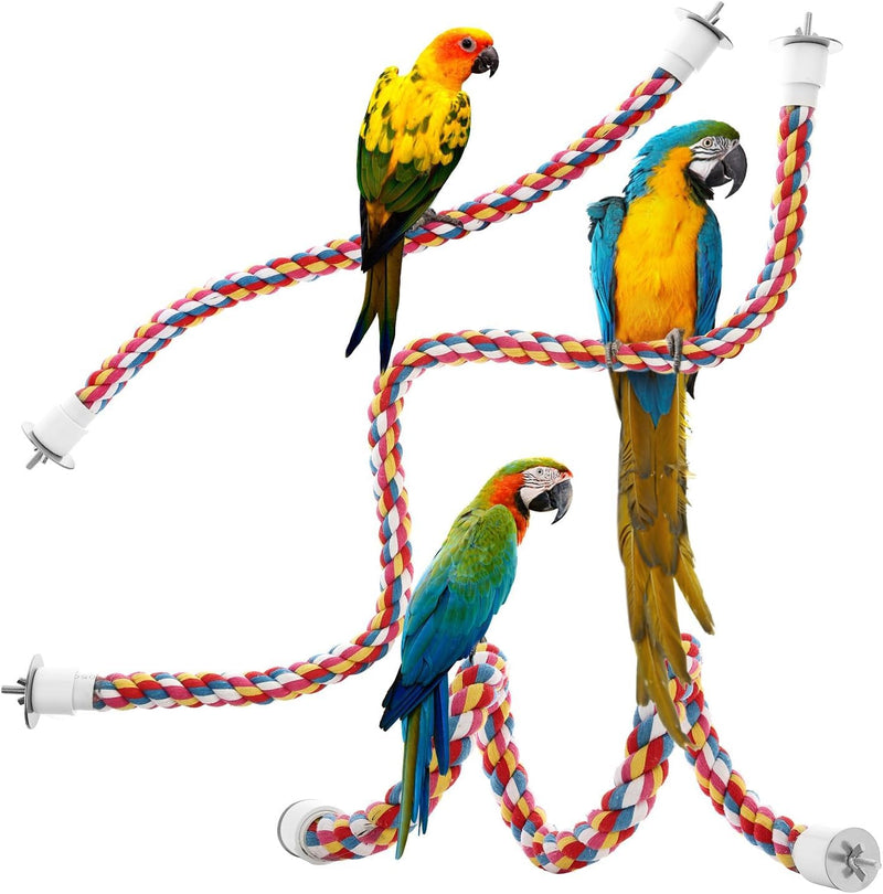 Bird Rope Perches,Parrot Toys 36 inches Rope Bungee Bird Toy (36 inches)[1 Pack] - PawsPlanet Australia