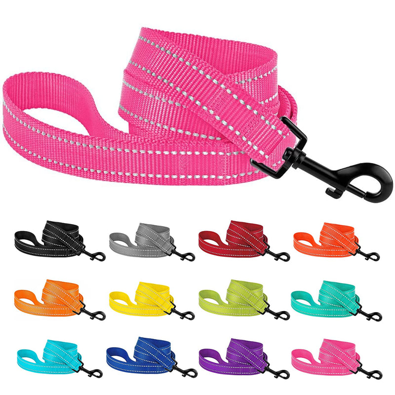 CollarDirect Nylon Dog Leash 5ft for Daily Outdoor Walking Running Training Heavy Duty Reflective Pet Leashes for Large, Medium & Small Dogs (L, Pink) - PawsPlanet Australia