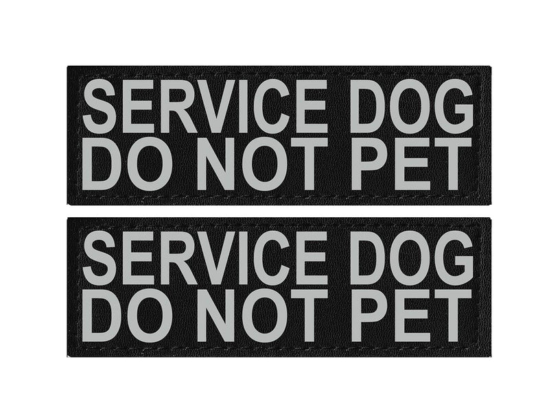 Doggie Stylz Set of 2 Reflective Service Dog DO NOT PET Removable Patches with Hook Backing for Working Dog Harnesses & Vests. Durable and Interchangeable - Comes in 3 Sizes Small, Medium and Large Small 3"x1" - PawsPlanet Australia