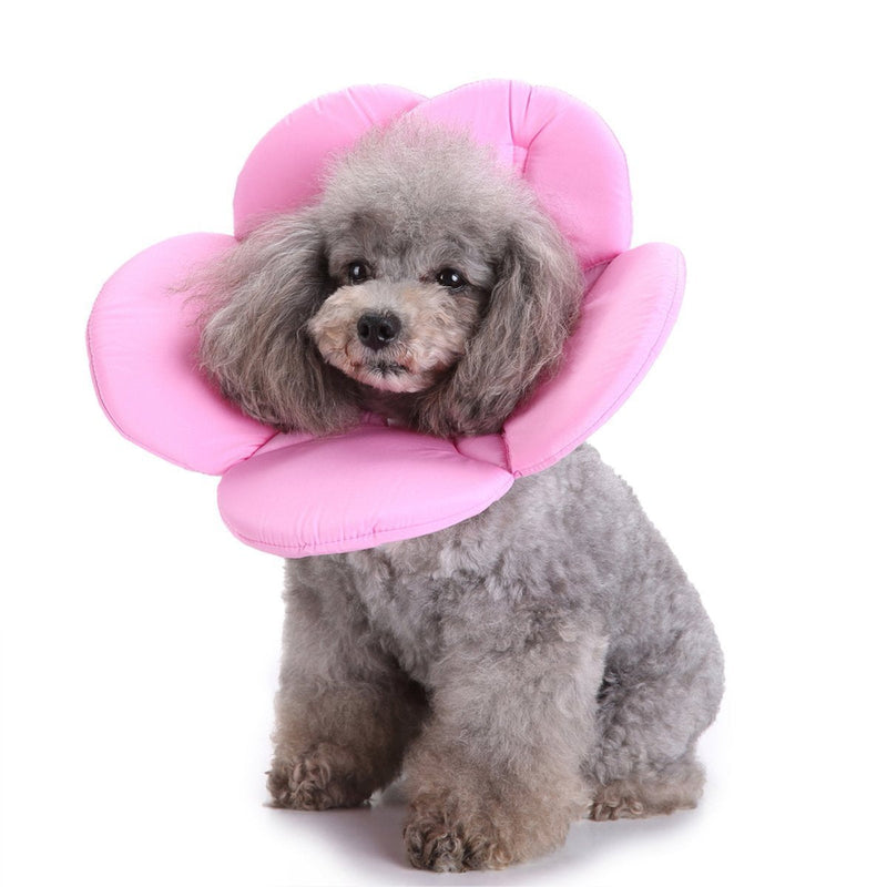 Dogs Cats Medical Grooming Pet E-Collar Recovery Remedy Protective Dog Lick Caught Soft Sponge Adjustable Postoperative Kit for Small and Medium Dog S (neck's girth 8.6" to 9.4") Pink - PawsPlanet Australia