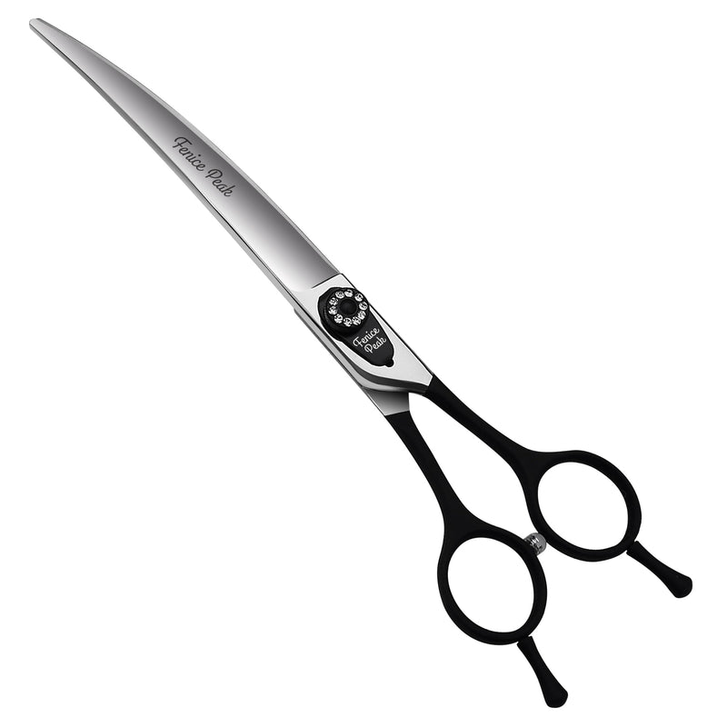 FENICE PEAK Dog Grooming Curved Scissors for Pets, Japan 440C Stainless Steel, Sharp Blade, Suitable for Beauticians (7.0 Inch) Curved Shear 7.0'' - PawsPlanet Australia