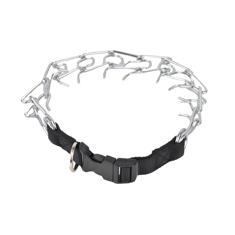 Downtown Pet Supply Chrome Plated/Nylon Prong Collar for Dogs, Small - Adjustable, No-Choke and No Pull Dog Collar with Removable Links - Pinch Collar for Dogs Under 20 lbs and 14" Neck Width Small (Pack of 1) Nylon - PawsPlanet Australia