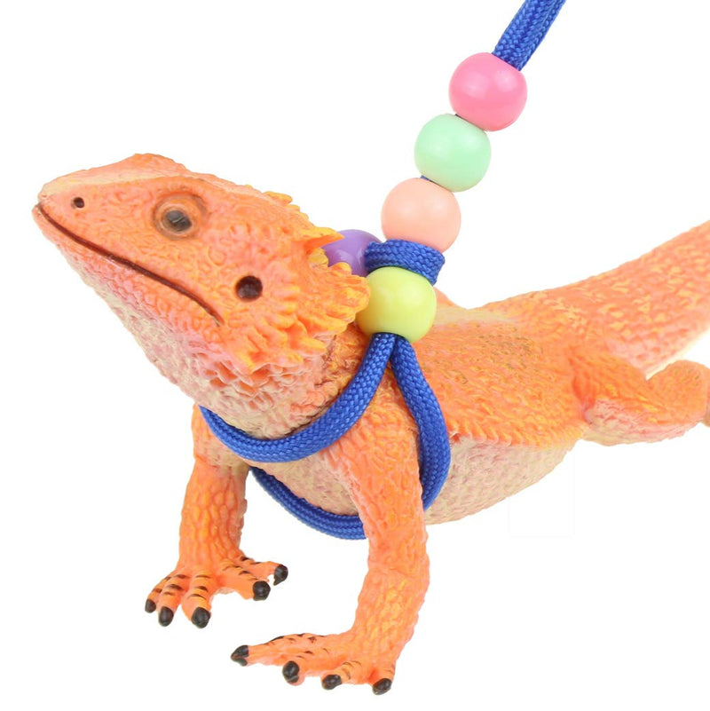 Adjustable Reptile Training Lead Harness Leash Nylon Rope for Lizard Crested Gecko Chameleon Guinea Pig Ferrets Hamster Rats (Blue) Blue - PawsPlanet Australia