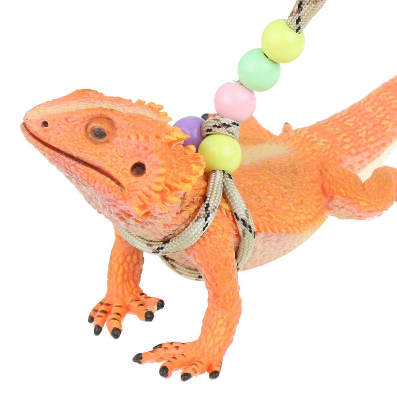 Adjustable Reptile Training Lead Harness Leash Nylon Rope for Lizard Crested Gecko Chameleon Guinea Pig Ferrets Hamster Rats (Brown) Brown