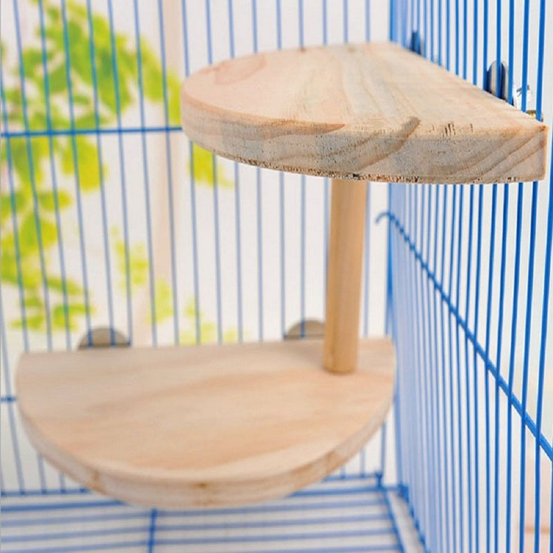 Hamiledyi Squirrel Gerbil Dwarf Wooden Platform, 2-Level of Natural Hamster Standing Platform Chinchilla Cage Accessories, Birds Perch Parrots Activity Playground