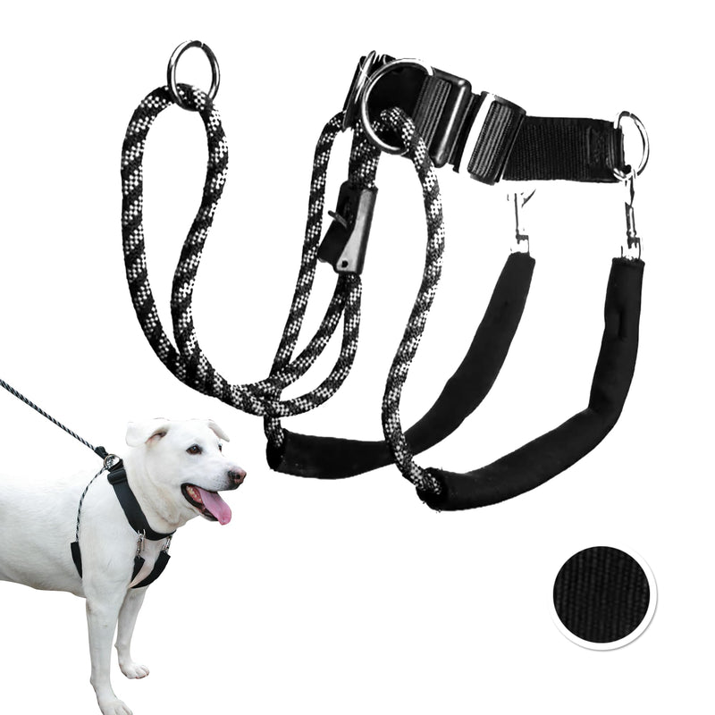 Sporn Big Dog Halter No Pull Harness, Large Size, Reflective No Pull Dog Harness for Large Dogs, Heavy Duty, Adjustable, Lightweight, Padded & Safe for Leash Training, Black - PawsPlanet Australia