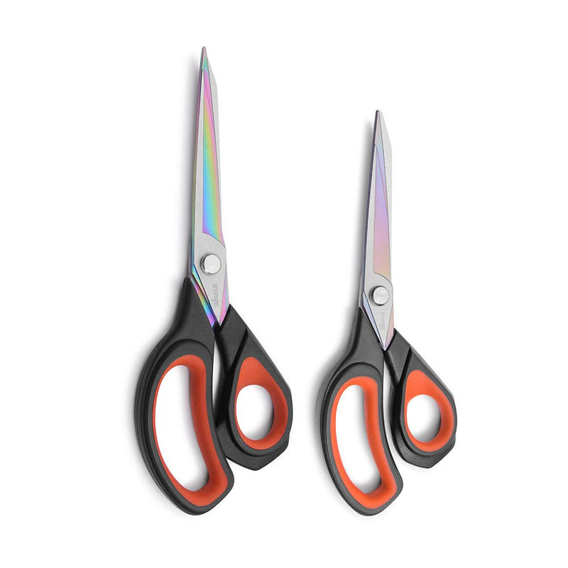 LIVINGO 2 Pack Premium Tailor Scissors Heavy Duty Multi-Purpose Titanium Coating Forged Stainless Steel Sewing Fabric Leather Dressmaking Comfort Grip Shears Professional Crafting (8.5 & 9.5INCH) Black & Red - PawsPlanet Australia