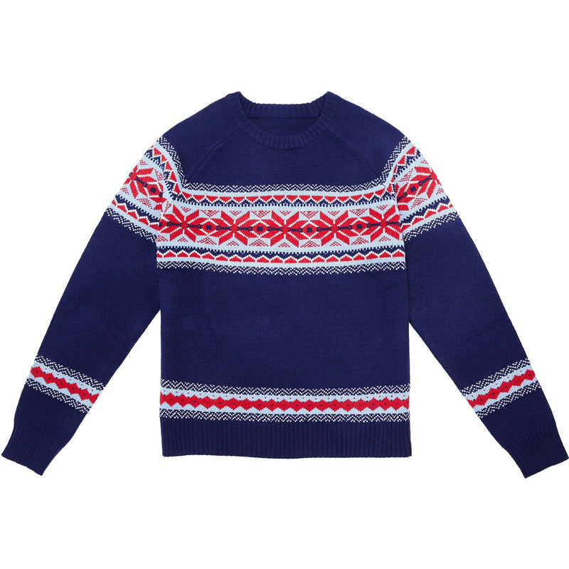 Blueberry Pet Unisex Holiday Chic Secret Fair Isle Style Pullover Sweater in Navy Blue, Small Unisex - S C Design: Pet Owner - Christmas Navy Blue - PawsPlanet Australia