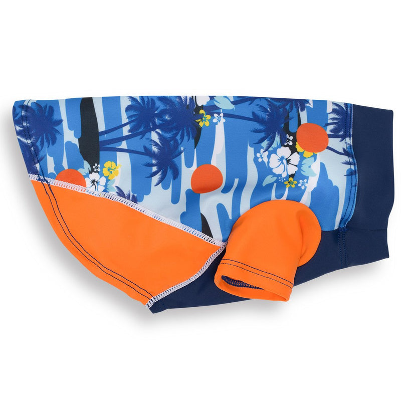 PlayaPup Dog Sun Shirt, USA Made (UPF 50+), Tropical Blazing Island, Small - PawsPlanet Australia