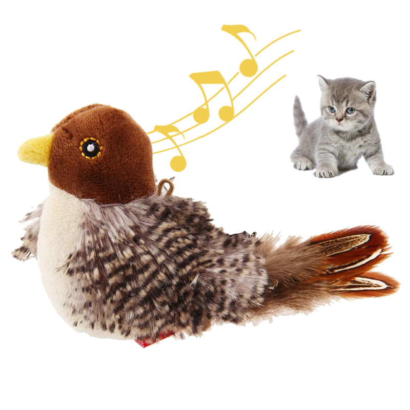 Gigwi Interactive Electronic Cat Toy (Not Flapping), Automatic Chirping Bird Cat Toy Squeaky with Feather Tail, Melody Chaser Toy Bird for Cats to Play Alone, Play and Squeak Kitten Toy for Boredom - PawsPlanet Australia