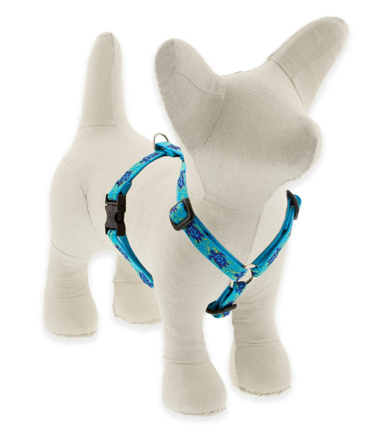 LupinePet Originals 1/2" Turtle Reef 12-20" Adjustable Roman Dog Harness for Small Dogs 1/2" wide harness, 12" to 20" girth - PawsPlanet Australia