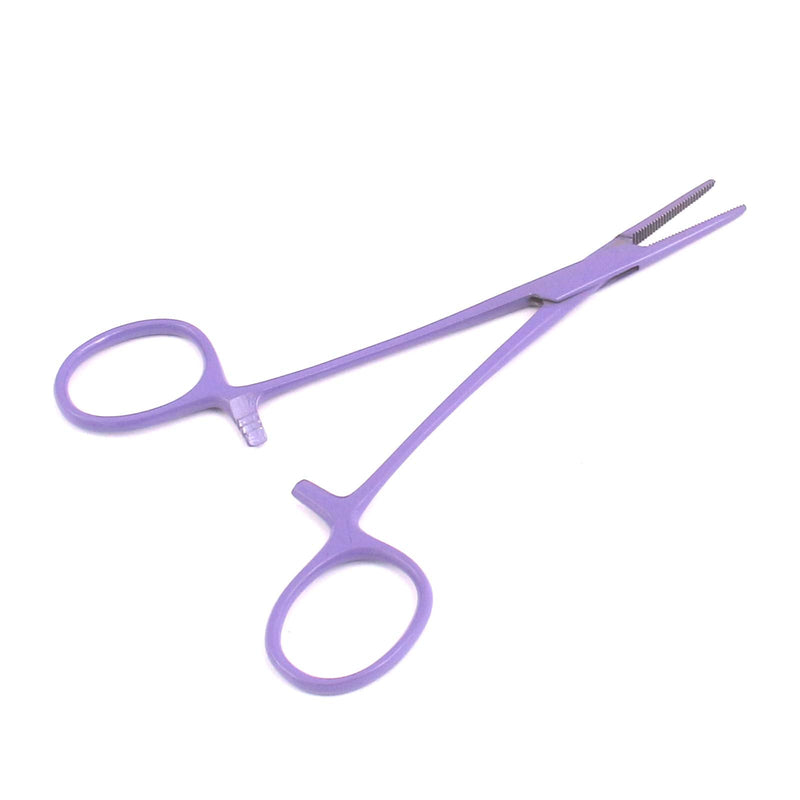 OdontoMed2011® Pet Colourful Stainless Steel Hemostat Hemostatic Forcep,Pet Ear Hair Pull Forcep (5" Straight, Full Purple) 5" Straight - PawsPlanet Australia