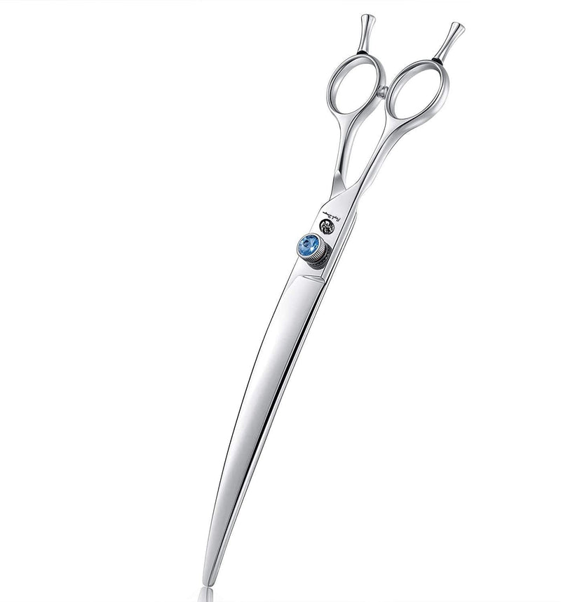 Purple Dragon 8.0" Left Handed Professional Pet/Dog Grooming Hair Cutting Scissors&Downward Curved Scissor &Chunker Shears with Bag - for Mancinism Pet Groomer or Family DIY Downward Curved Scissor - PawsPlanet Australia