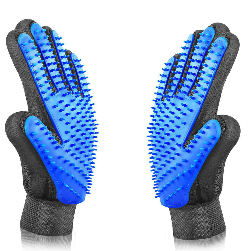 Pet Grooming Glove - Gentle Deshedding Brush Glove - Efficient Pet Hair Remover Mitt - Massage Tool with Enhanced Five Finger Design - Perfect for Dogs & Cats with Long & Short Fur - PawsPlanet Australia