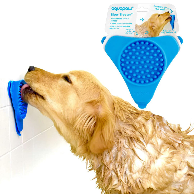 Aquapaw Premium Licking Mat for Dogs & Cats | Non-Slip Slow Feeding Mat for Food, Treats & Peanut Butter | Dog Anxiety Relief & Boredom Reducer with Suction Cups | Perfect for Bathing, Grooming - Blue Blue - 1 Pack - PawsPlanet Australia