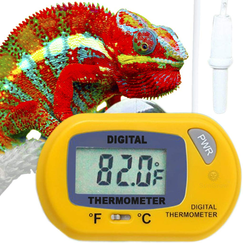 SunGrow Reptile Digital Thermometer, Waterproof Sensor Probe Monitors Temperature Accurately, Includes Replaceable Batteries, Easy to Read Display - PawsPlanet Australia